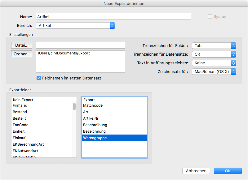 Artikel exportieren und importieren – ProSaldo Supportcenter